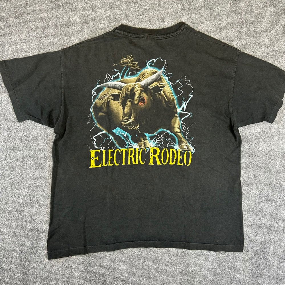 Vintage Brooks & Dunn Electric Rodeo T-Shirt XL Black 90s Country Band Tee Anvil - Picture 6 of 7